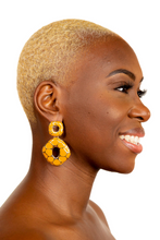 Load image into Gallery viewer, Yellow Geometric Vintage Earrings