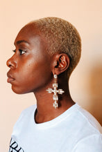 Load image into Gallery viewer, Crystal Cross Drop Earrings
