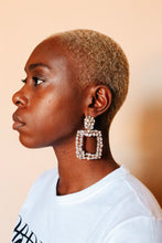Load image into Gallery viewer, Iridescent Crystal Square Earrings
