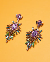 Load image into Gallery viewer, Lilac Shiny Crystal Drop Earrings

